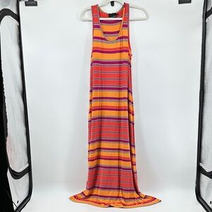Y2K Boho Beachy Causal Spring/Summer Cynthia Rowley Striped Maxi Dress SzL